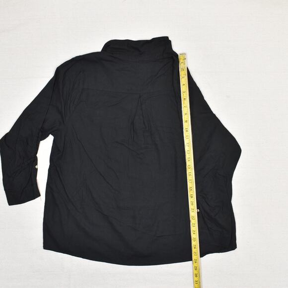 Torrid Women's Blouse V Neck Long Sleeve Solid Polyester Black Plus Size 2 - Picture 6 of 8